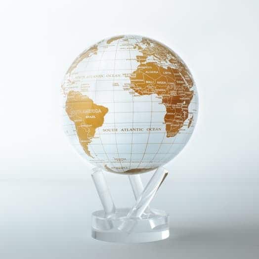 Mova Globe White und Gold 6 "