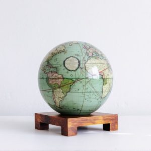 MOVA Globe Cassini Antique Vert 6" avec socle en bois