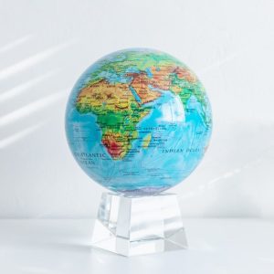 MOVA Globe Blau Mit Reliefkarte 8,5" auf einer Kristallbasis